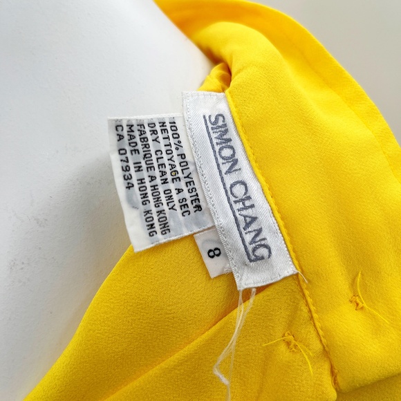 Simon Chang Yellow Button Back Blouse - Picture 11 of 11